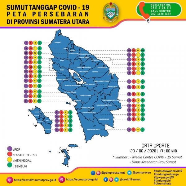 Peta Persebaran 20 Juni di Provinsi Sumatera Utara 